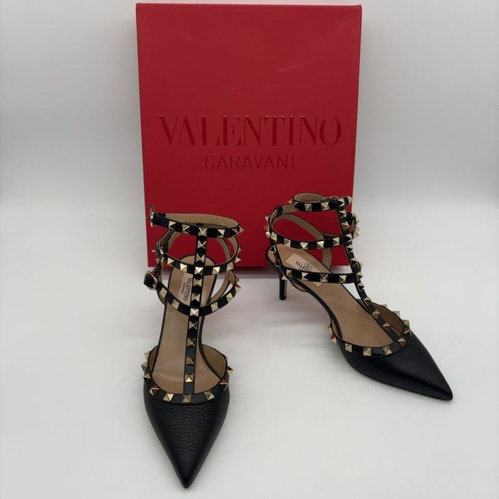 valentino Leather Ankle Strap Pumps
